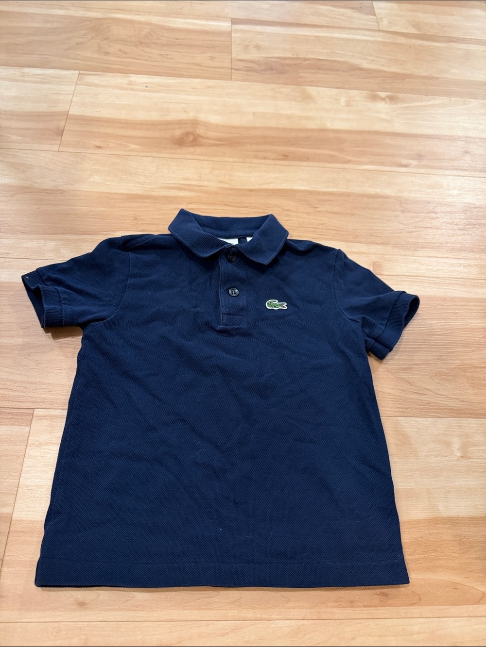 Lacoste Kids Navy Polo with Green Crocodile Logo